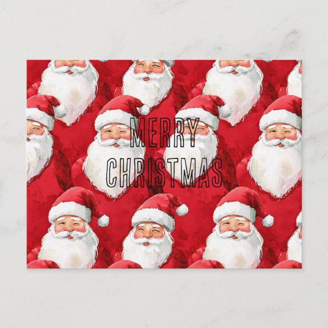 Red Santa Claus Weihnachten Postkarte (Vorderseite)