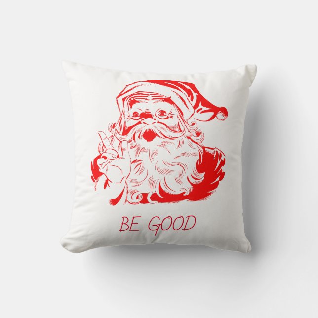 Red Santa Claus White Background Kissen (Vorderseite)