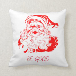 Red Santa Claus White Background Kissen