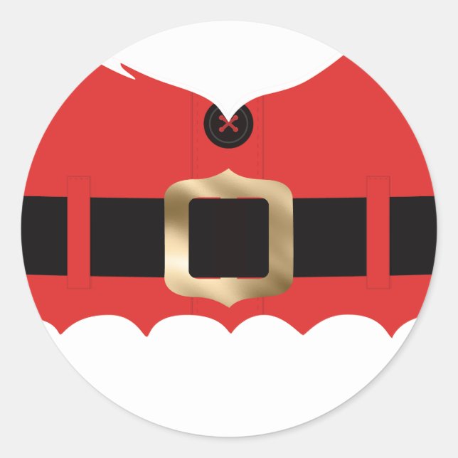 Red Santa Coat Weihnachten Runder Aufkleber (Vorderseite)