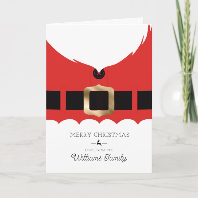 Red Santa Coat Weihnachtskarte Dankeskarte (Vorderseite)