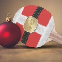 Red Santa Party Ping Pong Paddle