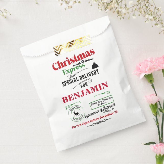 Red Santa Sack North Pole Deer Delivery Geschenktütchen (Versiegelt)