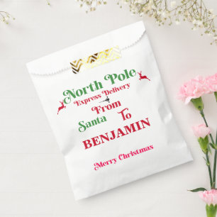 Red Santa Sack North Pole Frohe Weihnachten Geschenktütchen