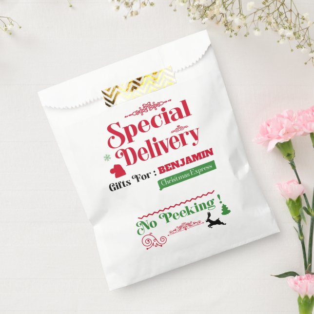 Red Santa Sack North Pole Lieferung Frohe Weihnach Geschenktütchen (Versiegelt)