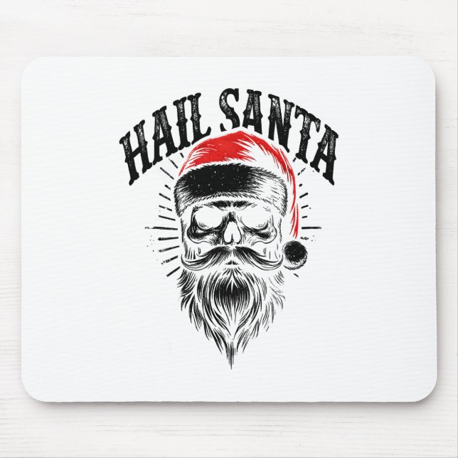 Red Santa Skull Weihnachtsfeiertag Mousepad (Vorne)