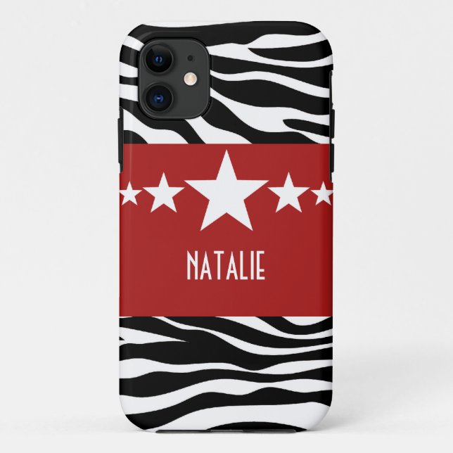 Red Sassy Star Zebra BT iPhone 5 Fall Case-Mate iPhone Hülle (Rückseite)