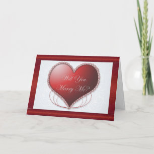 Red Satin Border heiraten Sie mir Karte