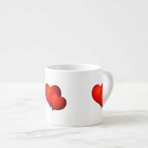 Red Satin Hearts Espressotasse
