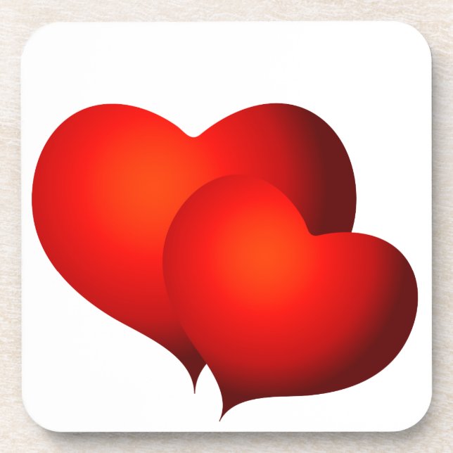 Red Satin Hearts Untersetzer (Vorderseite)