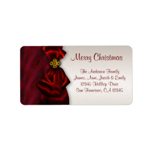 Red Satin & Ivorys Weihnachtsadressen Labels Adressaufkleber