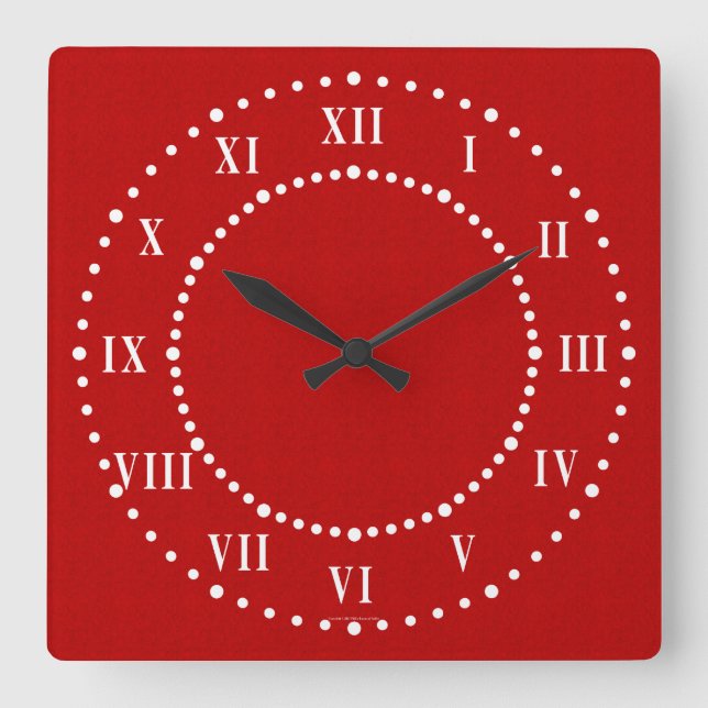 Red Satin Look römische Wall Uhr (Vorderseite)