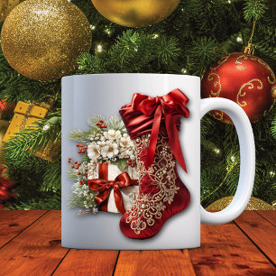 Red Satin Weihnachten Strumpf Weihnachtsgeschenke Kaffeetasse