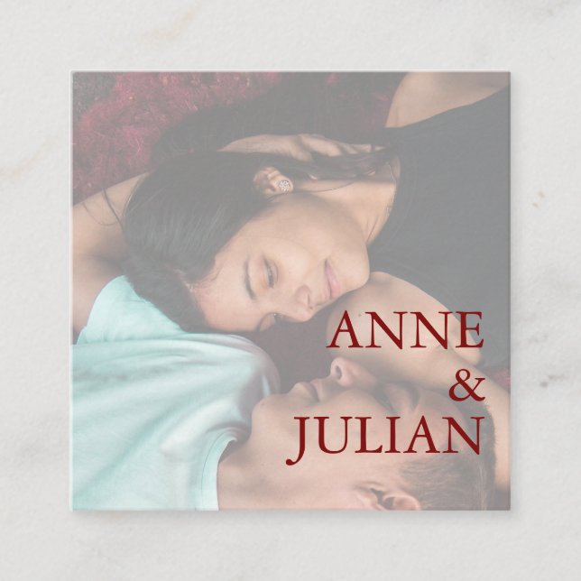 Red Scannable QR Code Wedding Enclosure Card Begleitkarte (Vorderseite)