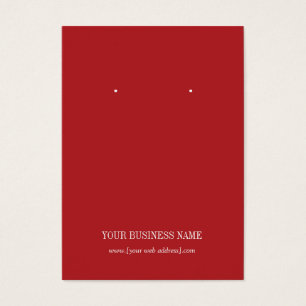 Red Schlicht Simple Custom Earring Card