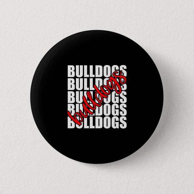 Red School Sport Fan Team Spirit Button (Vorderseite)