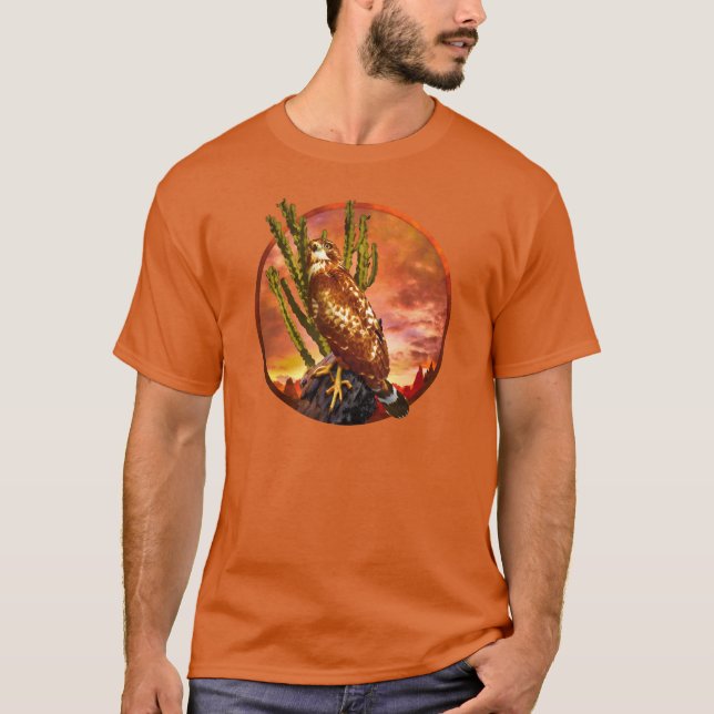 Red Schulter Hawk LAST DESERT LIGHTS T-Shirt (Vorderseite)