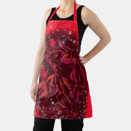 Red Schürze Bull rennt in der Starry Night