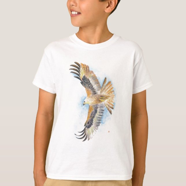 Red Schwanz Hawk Art T-Shirt (Vorderseite)