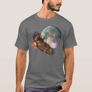 Red Schwanz Hawk & Full Moon Wildlife Shirt