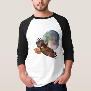 Red Schwanz Hawk & Full Moon Wildlife Shirt
