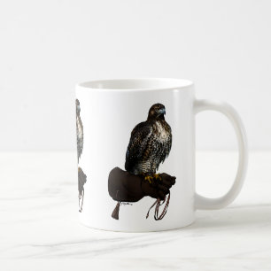 Red-Schwanz Hawk on Glove Kaffeetasse