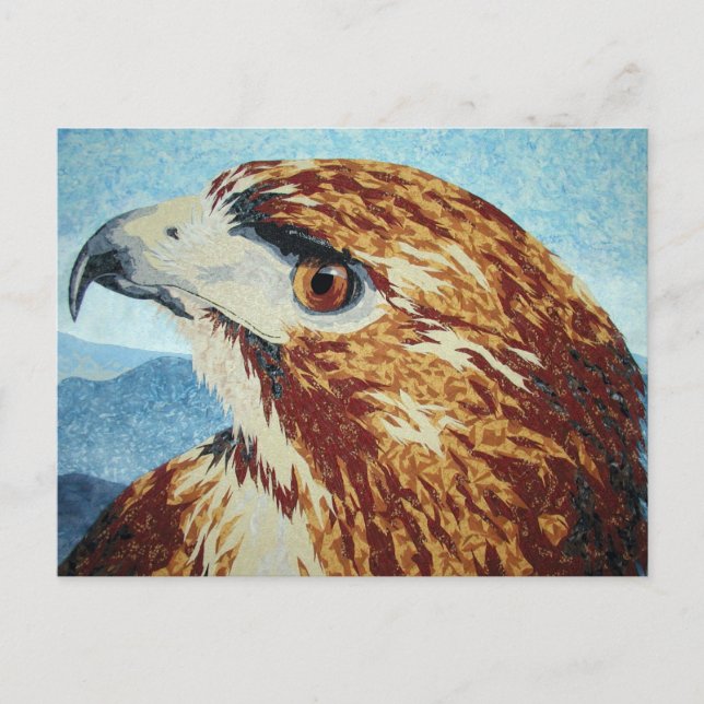 Red-Schwanz Hawk Textilien Postkarte (Vorderseite)