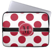 Red Schwarz-weiß Big Polka Dot Monogram