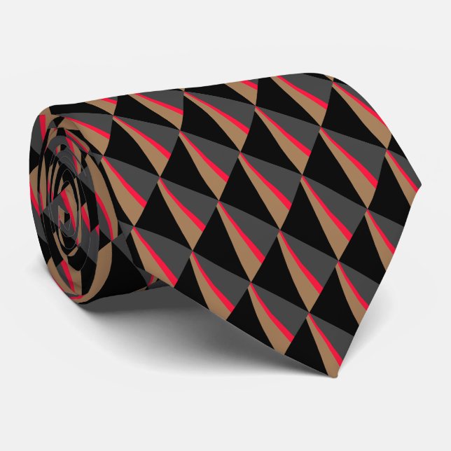 Red Schwarz-weiß Brown Pattern Krawatte (Gerollt)
