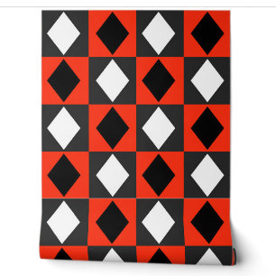 Red Schwarz-weiß Diamond Rhombus Tapete