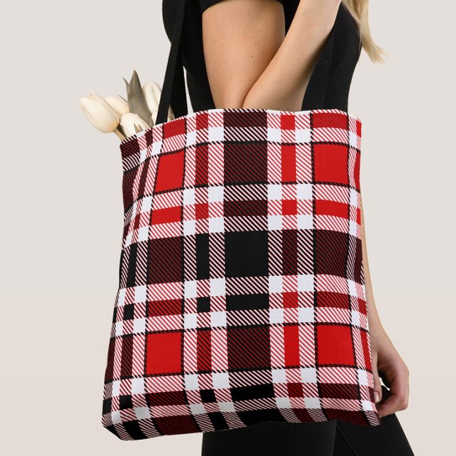 Red Schwarz-weiß Flannel Tartan Muster (Von Creator hochgeladen)