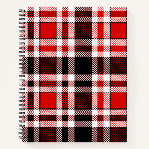 Red Schwarz-weiß Flannel Tartan Muster Notizbuch