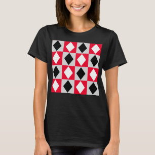 Red Schwarz-weiß Geometric Rhombus Diamond T-Shirt