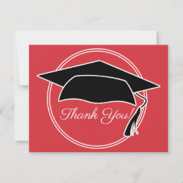 Red Schwarz-weiß Graduation Cap Danke