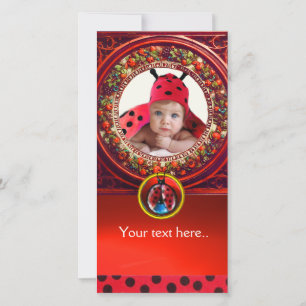 RED SCHWARZ-WEISS LADYBUG BABY SHOWY FOTOVORLAGE