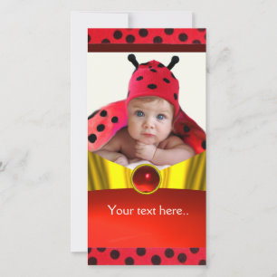 RED SCHWARZ-WEISS LADYBUG BABY SHOWY FOTOVORLAGE