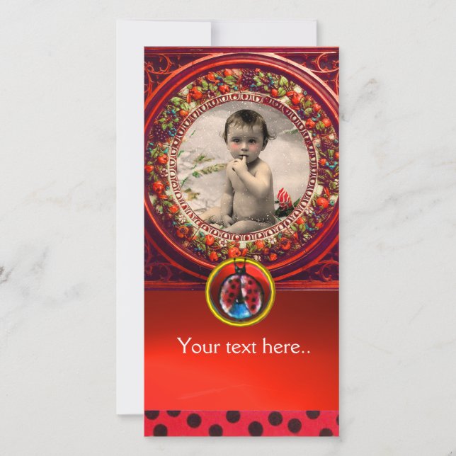 RED SCHWARZ-WEISS LADYBUG BABY SHOWY FOTOVORLAGE (Vorderseite)