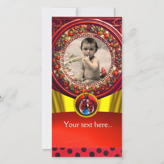 RED SCHWARZ-WEISS LADYBUG BABY SHOWY FOTOVORLAGE (Vorderseite)