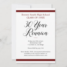 Red Schwarz-weiß Minimalistisch 30 Jahre Wiederseh