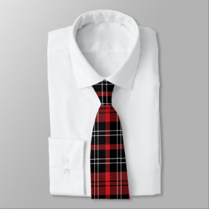 Red Schwarz-weiß Tartan Buffalo Kariert Men's Krawatte