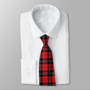 Red Schwarz-weiß Tartan Buffalo Kariert Men's Krawatte