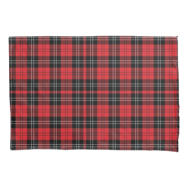 Red Schwarz-weiß Tartan Buffalo Kariert Trendy Kissenbezug (Vorderseite)