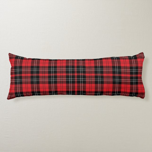 Red Schwarz-weiß Tartan Buffalo Kariert Trendy Seitenschläferkissen (Vorderseite)