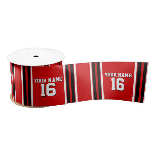 Red Schwarz-weiß Team Jersey Name Satinband