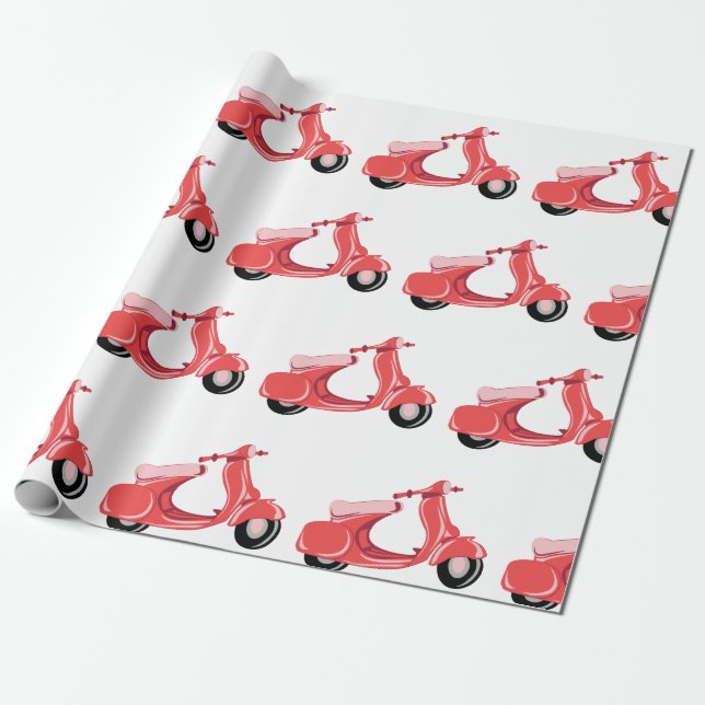 Red Scooter Geschenkpapier (Ungerollt)