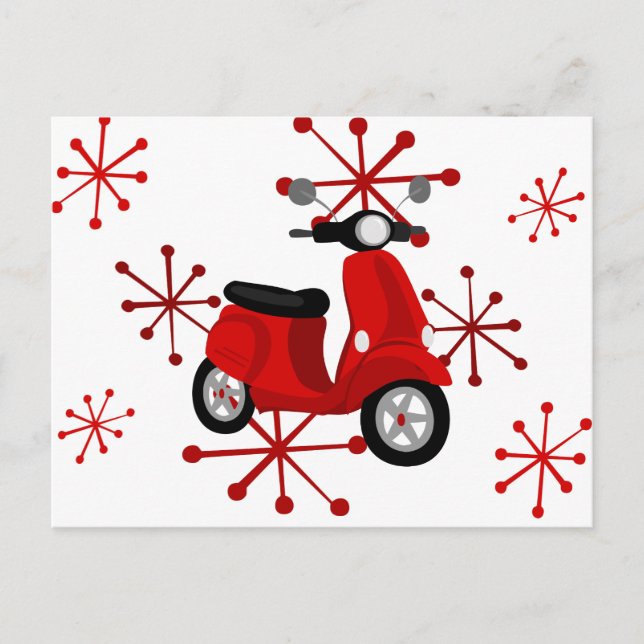 Red Scooter Postkarte (Vorderseite)