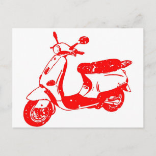 Red Scooter Postkarte
