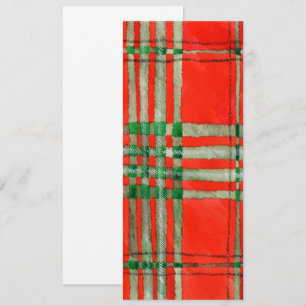 RED SCOTT TARTAN 4x9,25 Flachkarte / Vertikal Karte