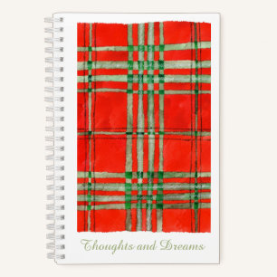 RED SCOTT TARTAN 5.5x8.5 SpiralNotebook Notizbuch