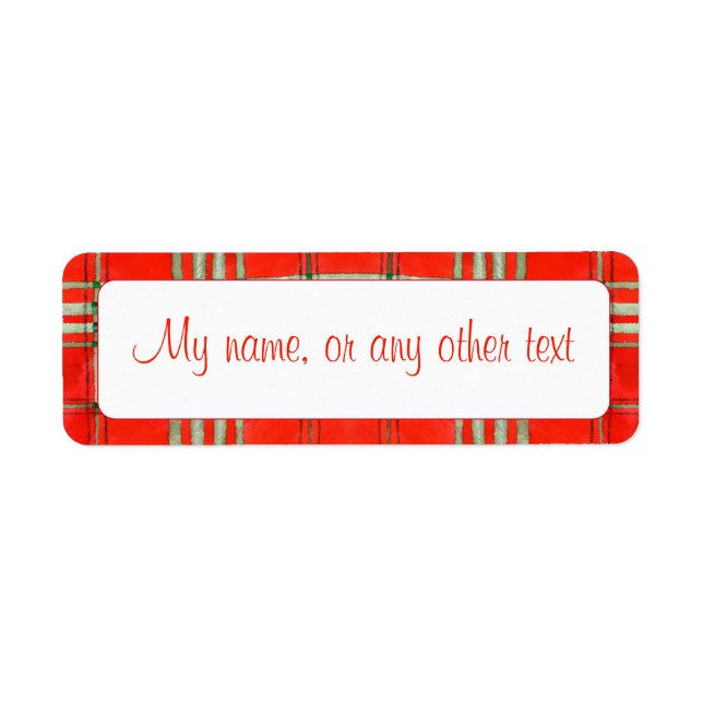 RED SCOTT TARTAN .75"x2.25" Labels (Vorne)